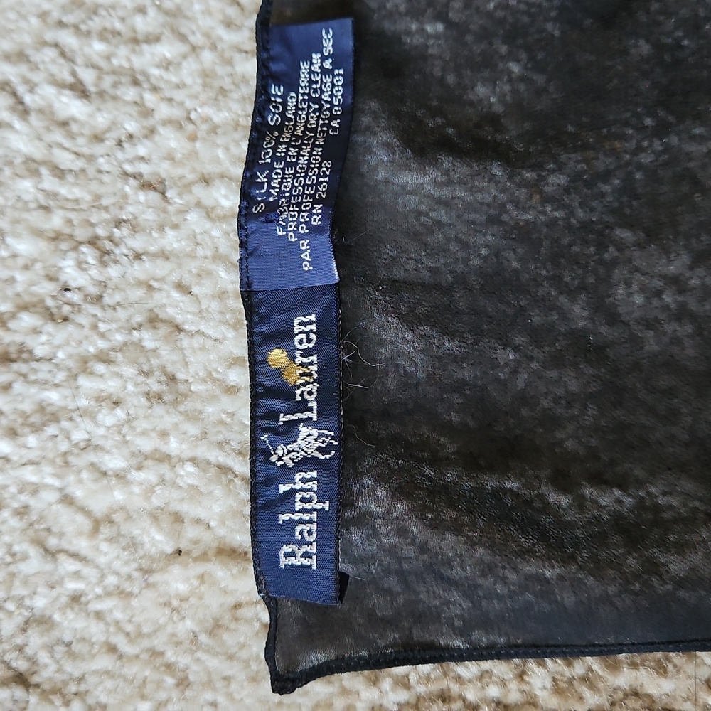 RL Silk 100% Ralph Lauren Black Scarf England